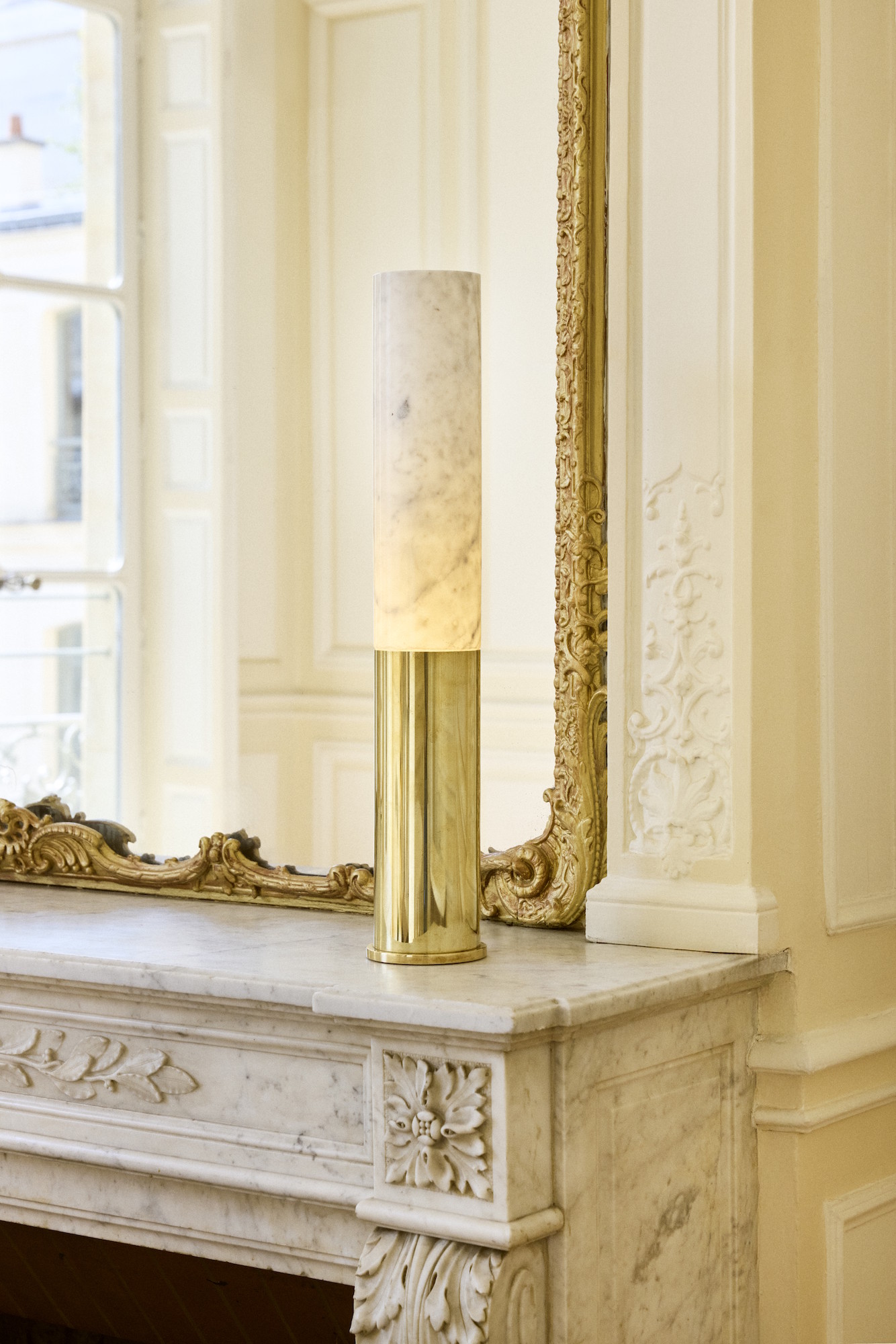 Brass and Marble table lamp