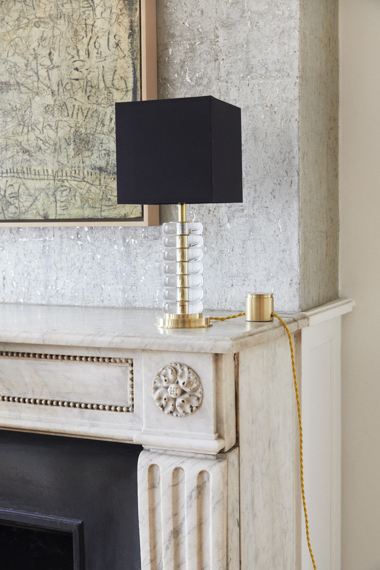 Round glass block lamp