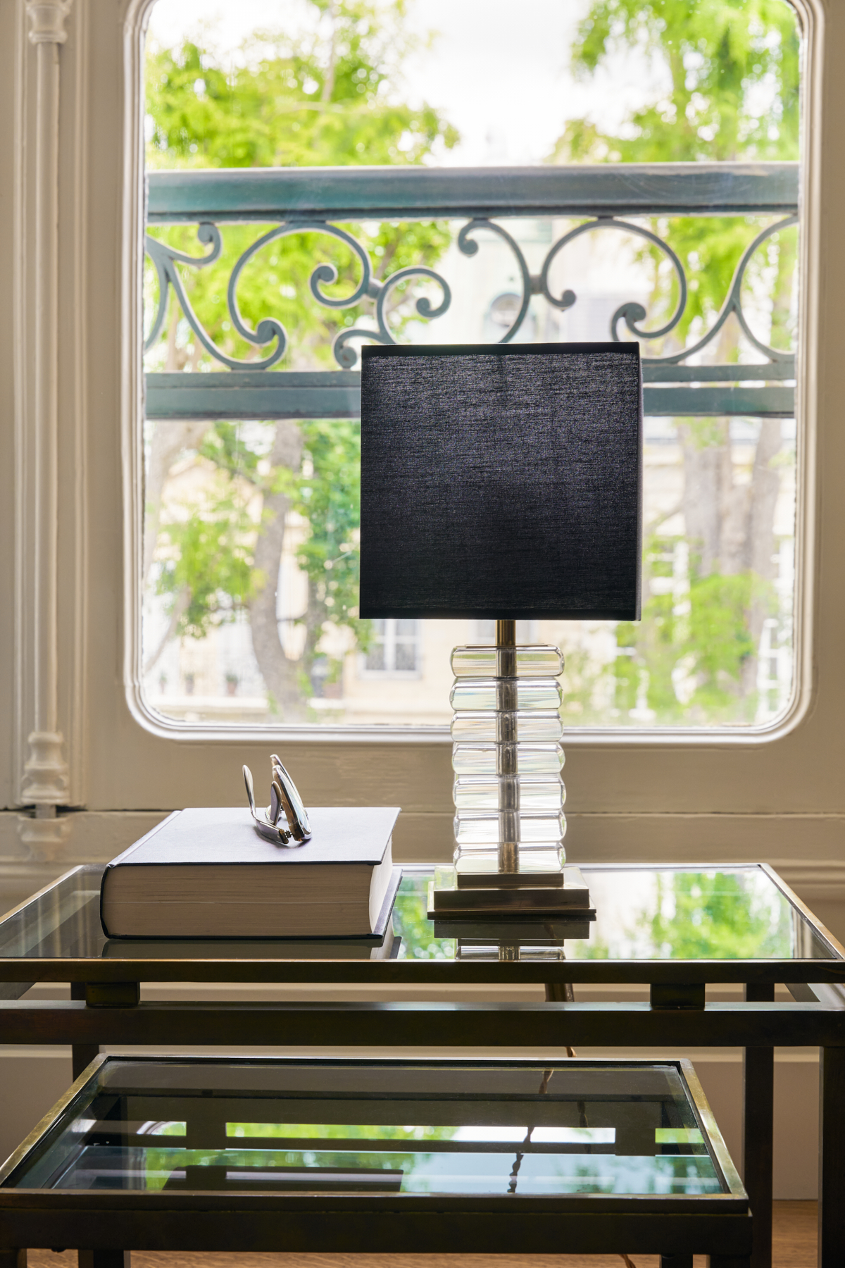 Square glass block lamp